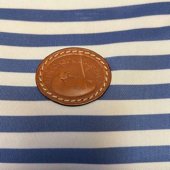 Dooney & Bourke Blue and white striped shoulder bag. - Picture 2 of 12